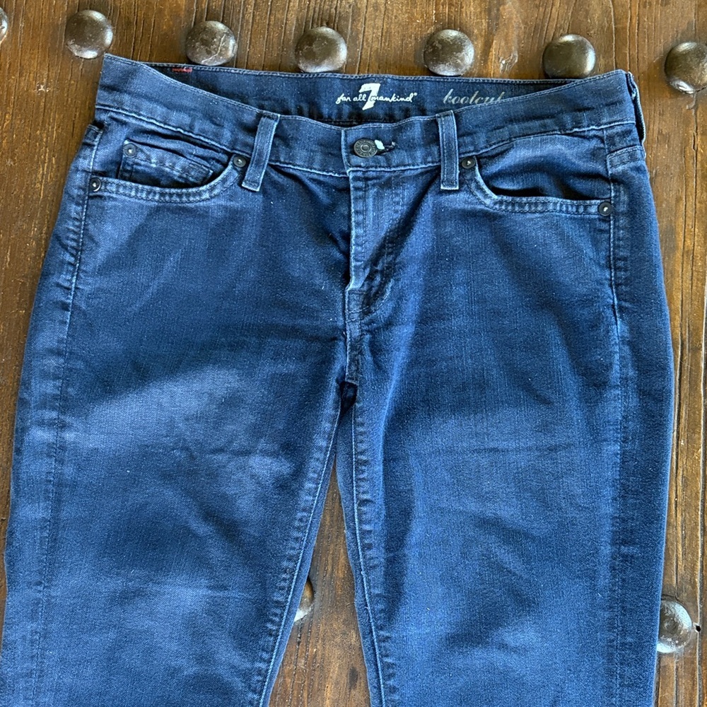 7 For All Mankind Dark Blue Flare Jeans - Picture 2 of 5